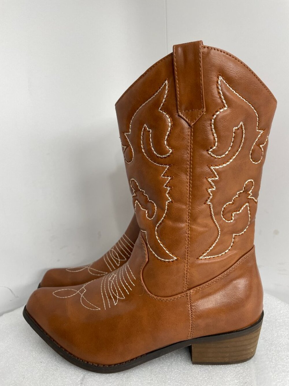 SheSole Brown Faux Leather Embroidered Cowboy Western Cowgirl Boots Women's 8.5 - Picture 7 of 13